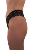 Black Lace Thong with Charm Detail - XO & Ginger