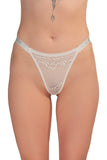 Elegant White Lace G-String with Mesh Detailing - XO & Ginger